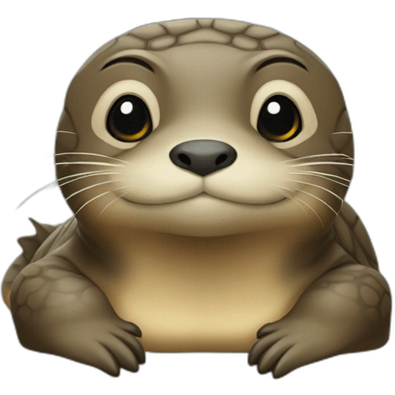 Loutre sur une tortue  emoji