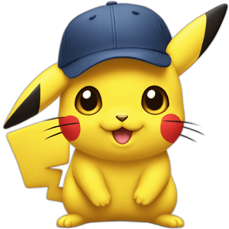 Pikatchu avec une casquette emoji