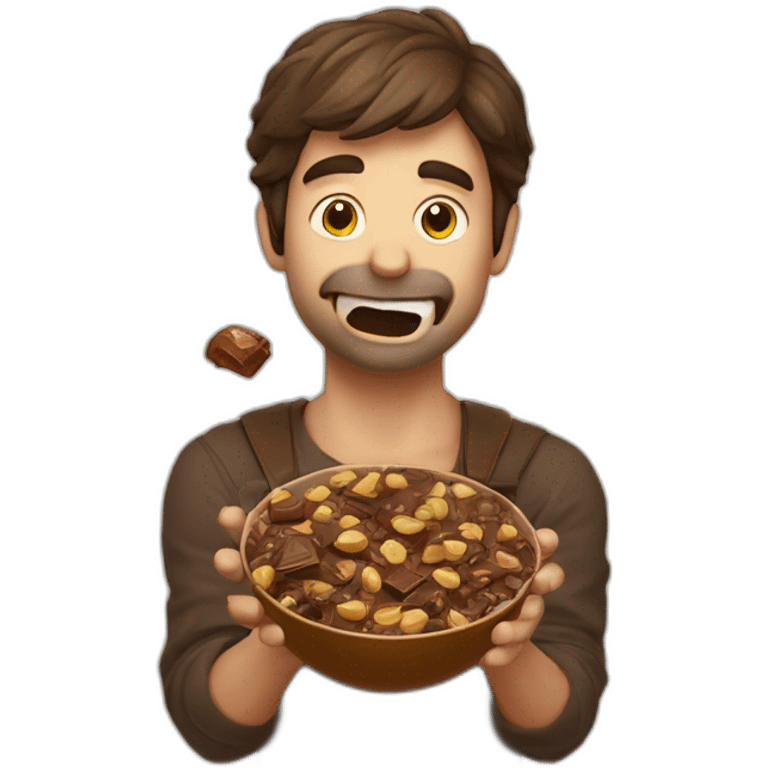 Nice Catalan guy choking on chocolate emoji