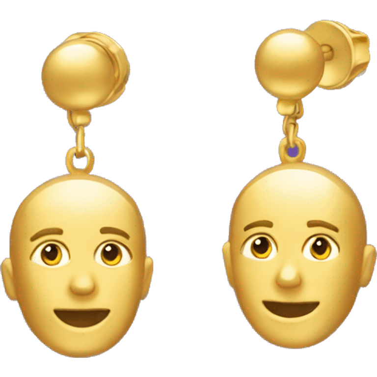 A pair of gold earrings  emoji