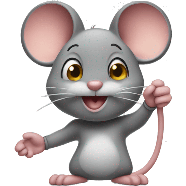 a mouse giving a show fringer emoji