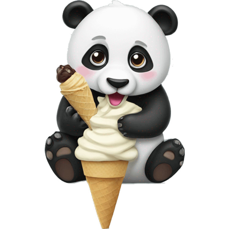 Panda eating ice cream emoji