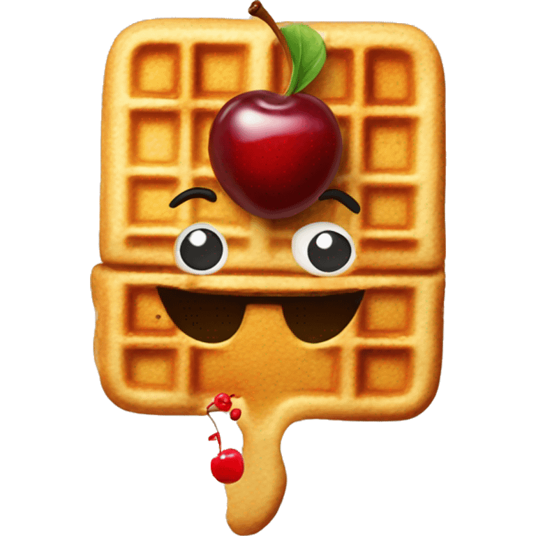 Waffle with cherry emoji