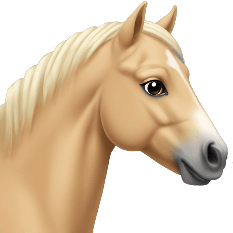 Palomino pony with a blaze going half way up face emoji