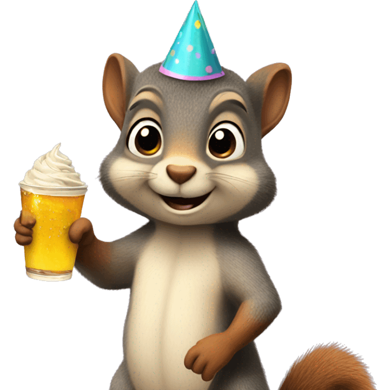 Party squirrel wit emoji