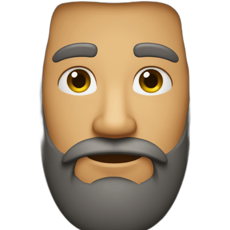 Homem com barba e cabelo cacheado emoji