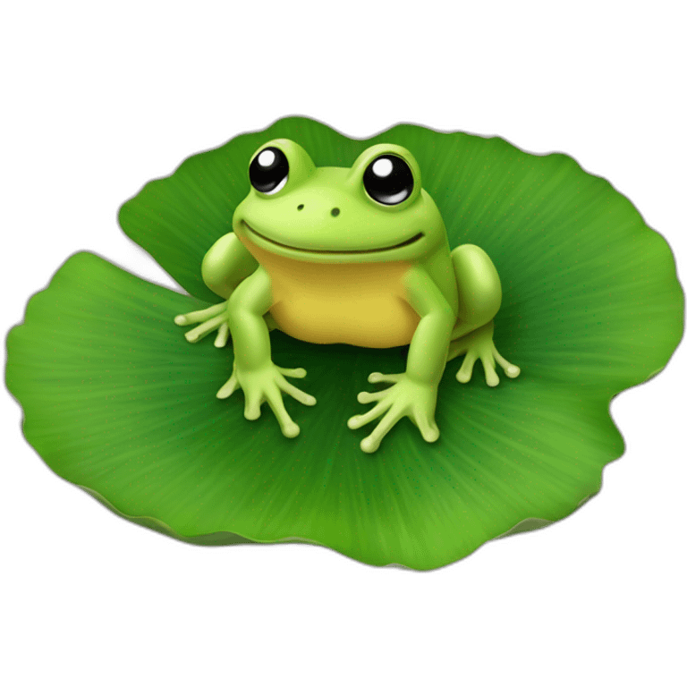 Grenouille sur un nénuphar emoji