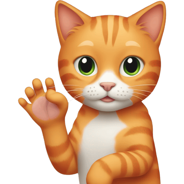 Orange cat with a hand patting the back emoji