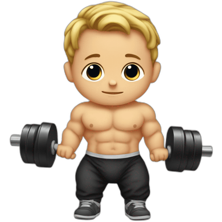 baby arnold schwarzeneger with weights emoji