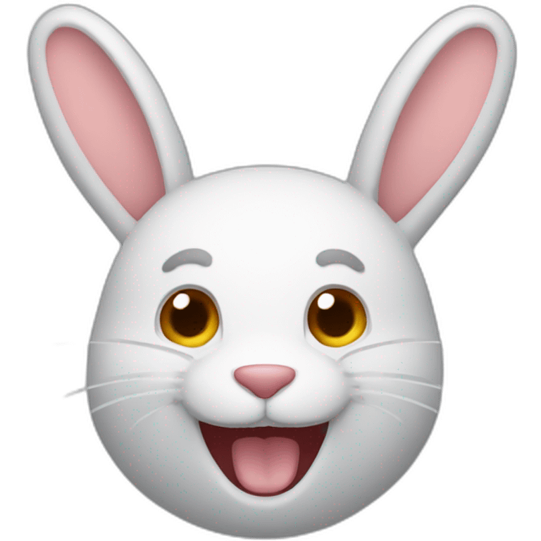 A rabbit in Google Meet App is laughing emoji