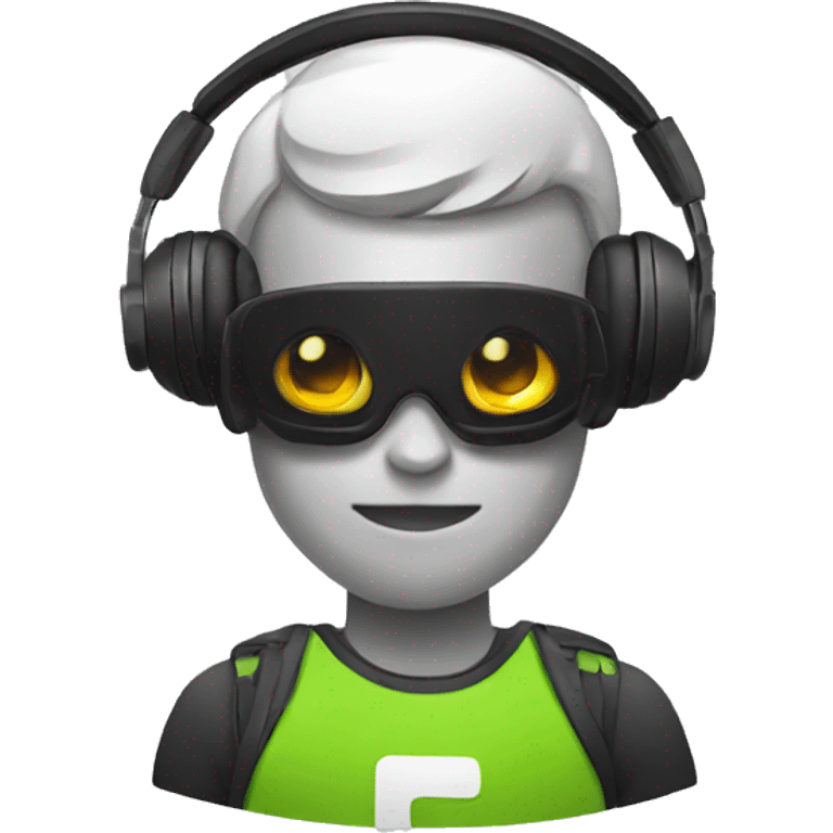 android logo with gamer headphones emoji