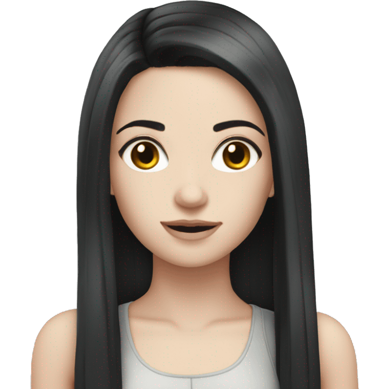 Pale girl black hair with audi emoji