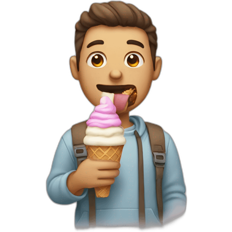 man eating ice-cream emoji