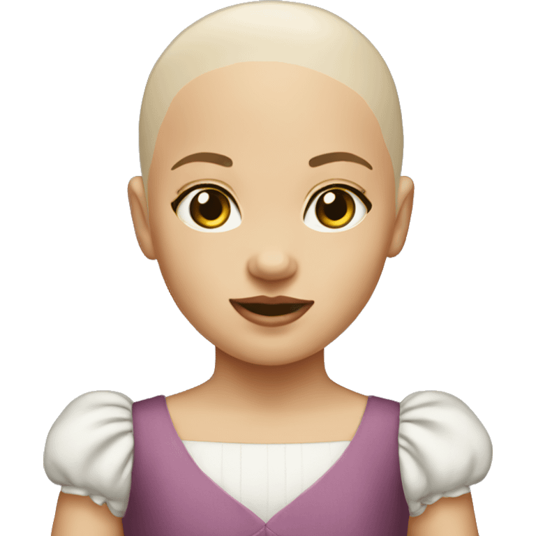 bald little girl in a dress emoji