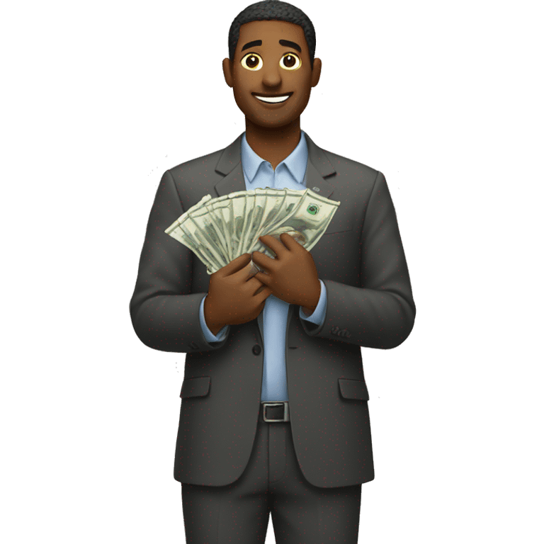 Man holding money emoji