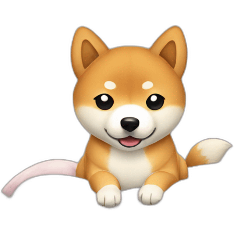 Shiba Inu tucked into bed emoji