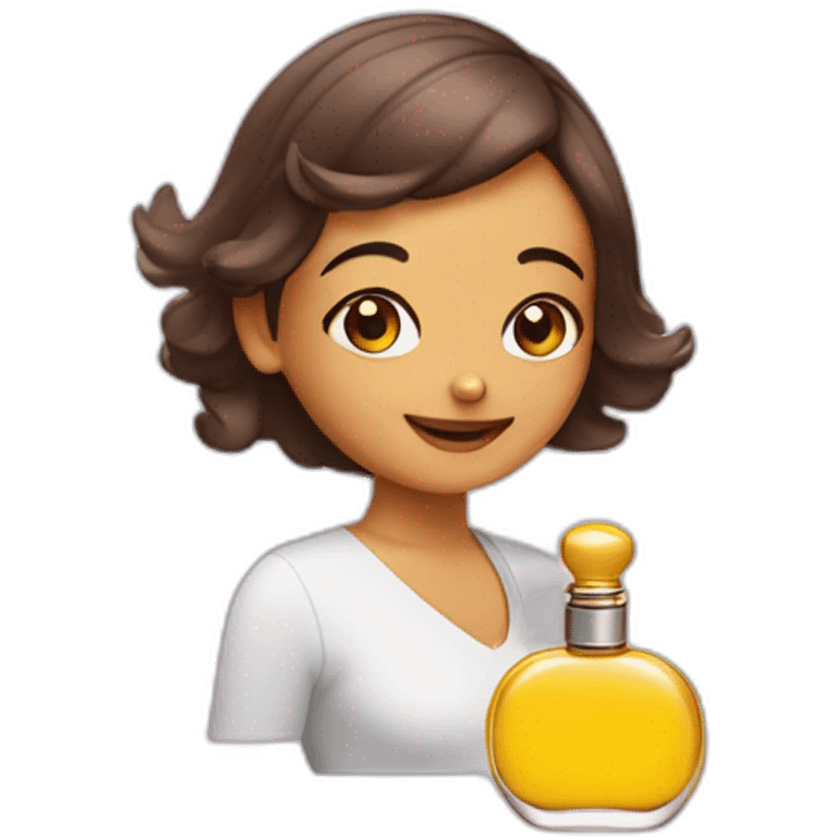 Uma carinha cheirando um perfume emoji