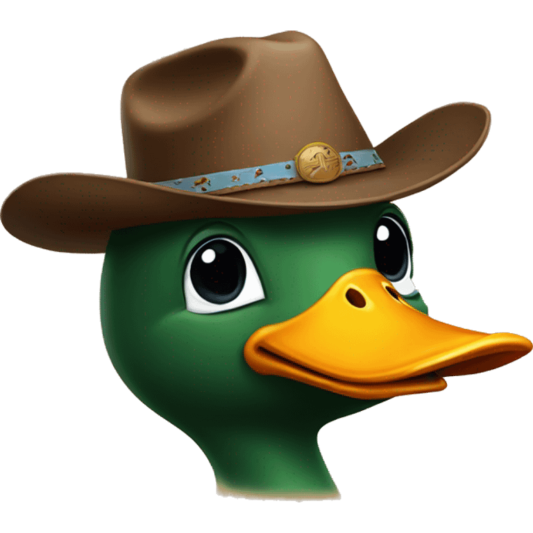 Duck with a cowboy hat emoji