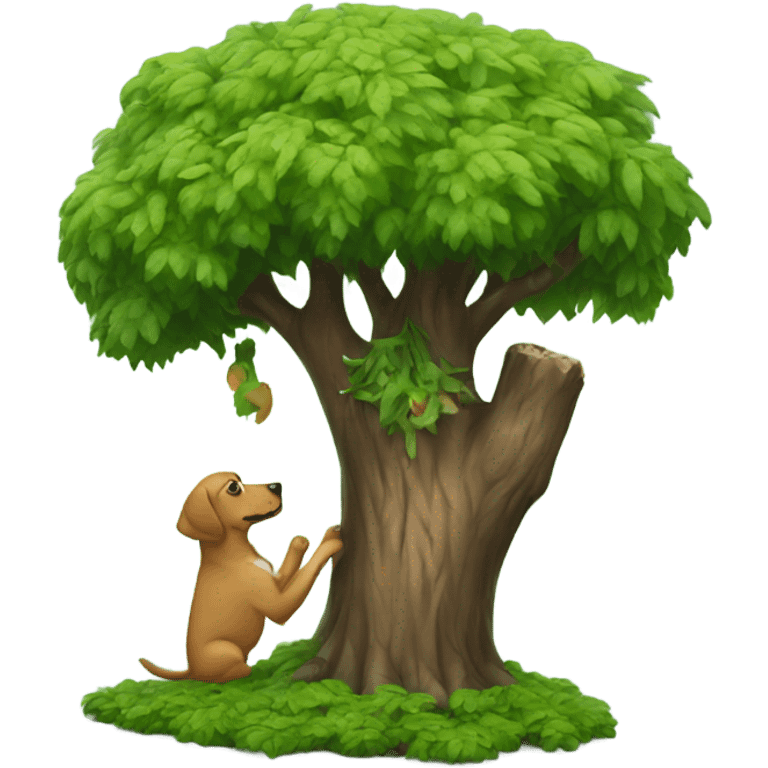 dog eating tree emoji