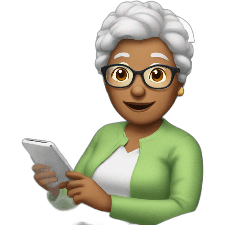 grandma on the plane emoji