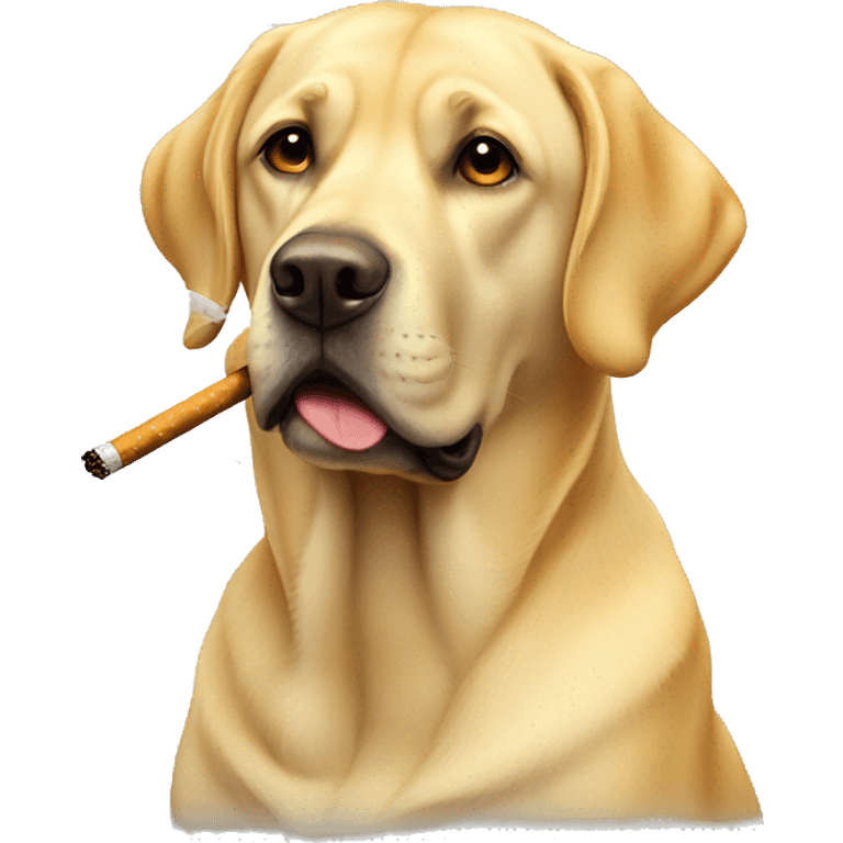 yellow labrador smoking emoji