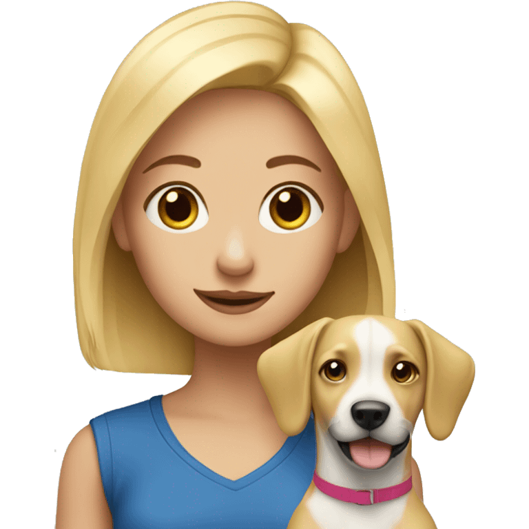 Blonde girl with dog emoji