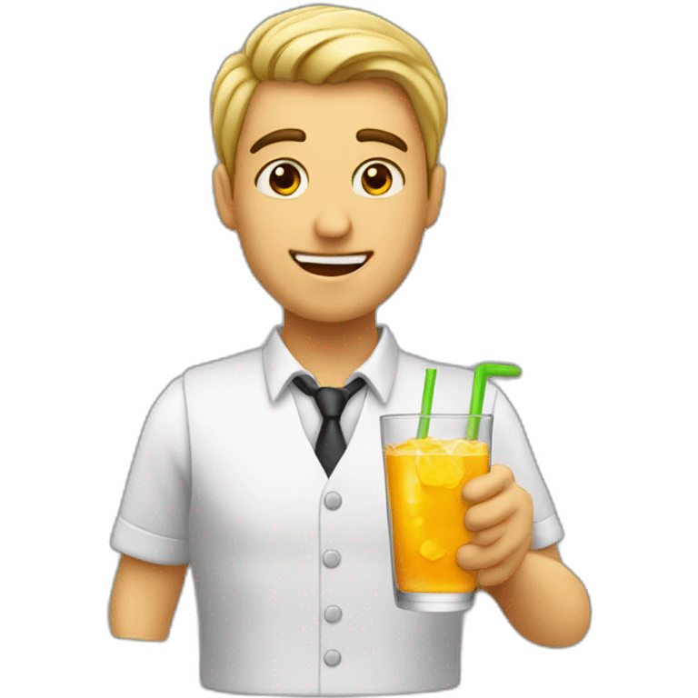 Barman with a drink emoji