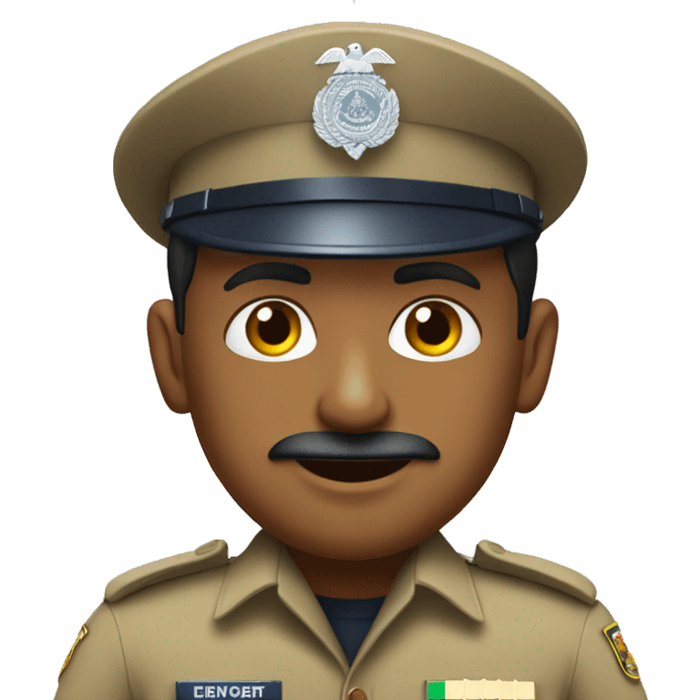 Indian police with khaki uniform emoji