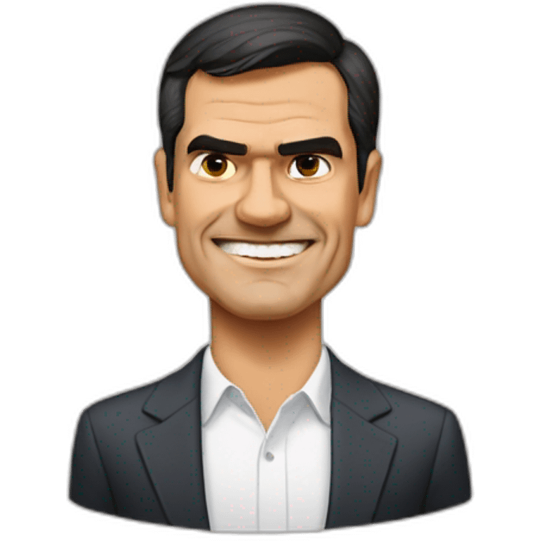 Pedro Sánchez mostrando el símbolo de victoria emoji