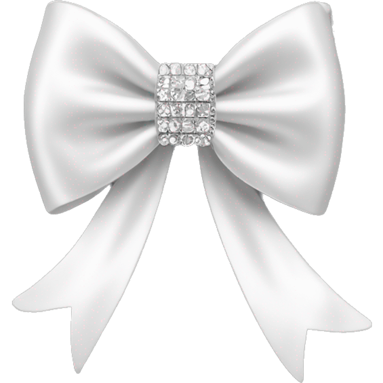 white satin bow with rhinestones in middle emoji