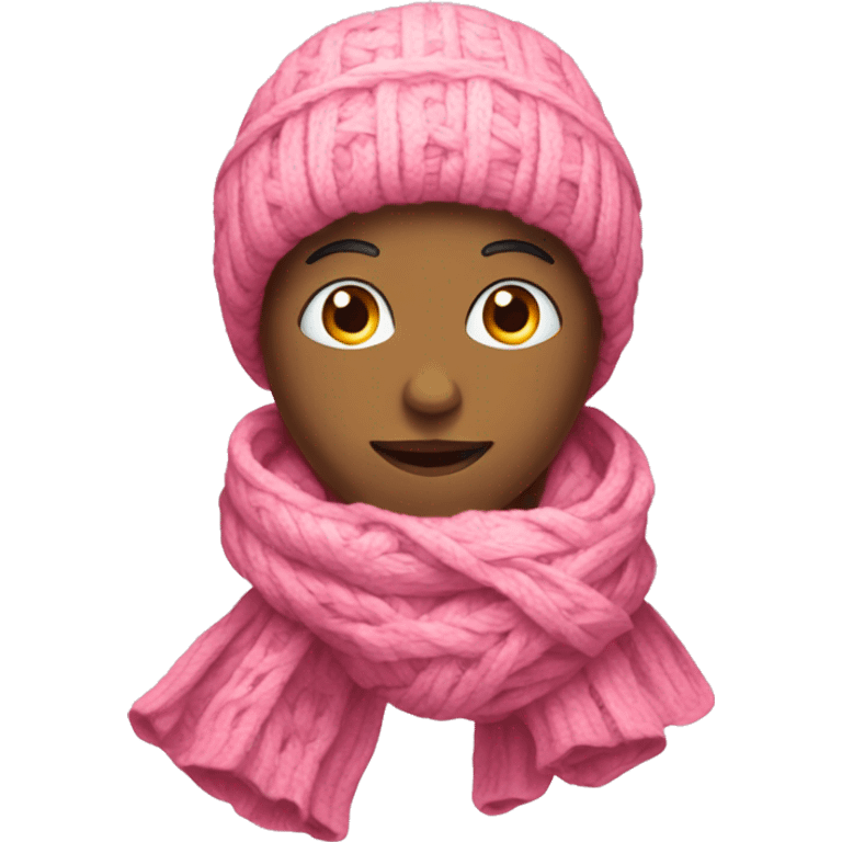 A pink winter scarf emoji