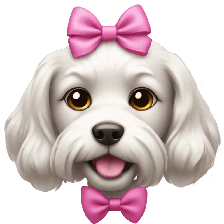 Dog with pink bow emoji