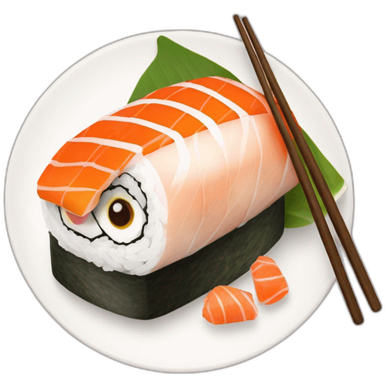 Sushi avec un poulet emoji