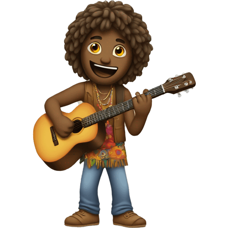 hippy playing guitar emoji