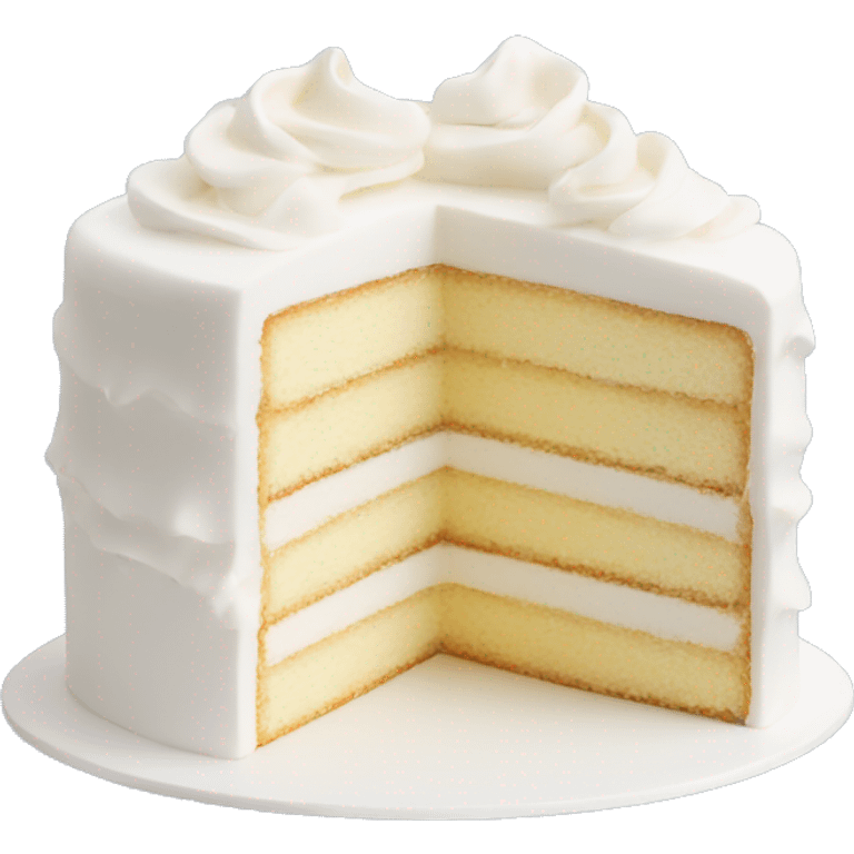 Realistic white layered cake emoji