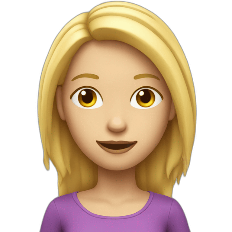 Blonde girl 3d emoji