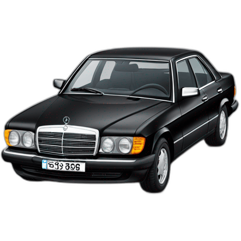 Black classic mercedes sle 380 emoji