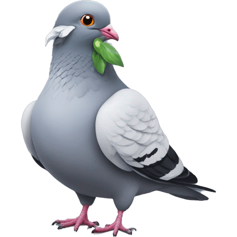 a pigeon with apple vision pro emoji