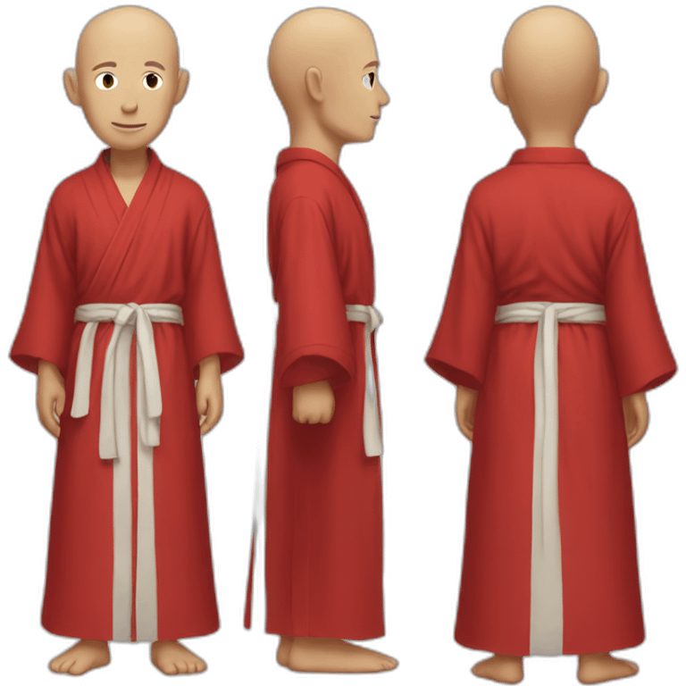 white Monk in red bathrobe full body emoji