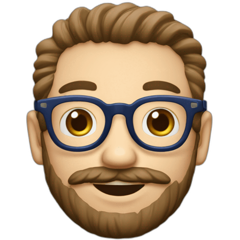 Hombre-pelo blanco-barba-tomando café,lentes azul redondos ke emoji