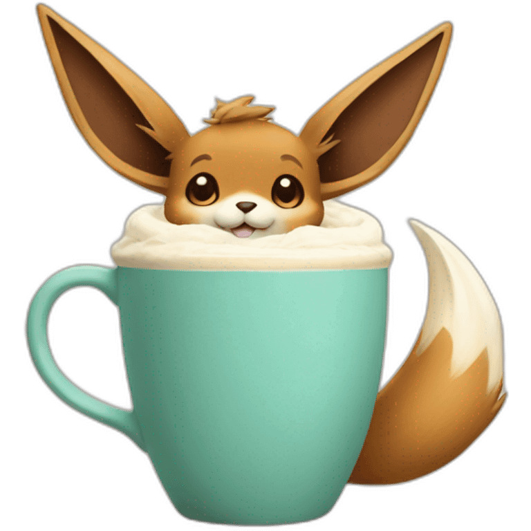 Eevee with a latte emoji