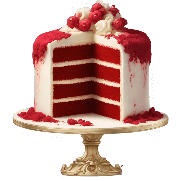 highly detailed rococo red velvet cake emoji