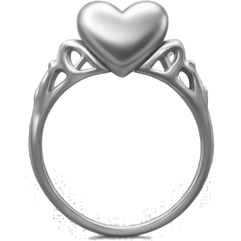 Silver heart ring  emoji