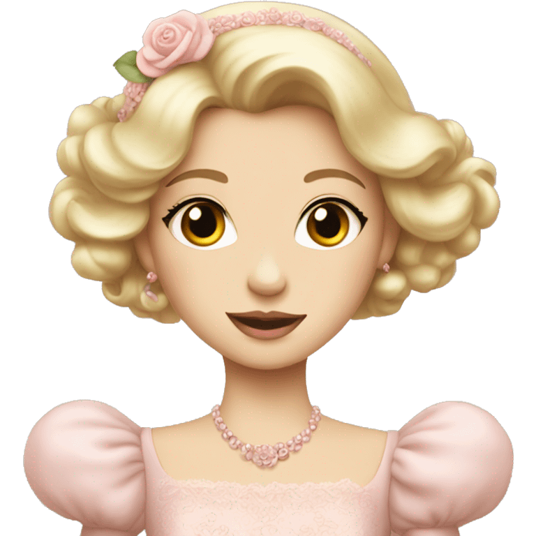 vintage princess with pale pink dress emoji