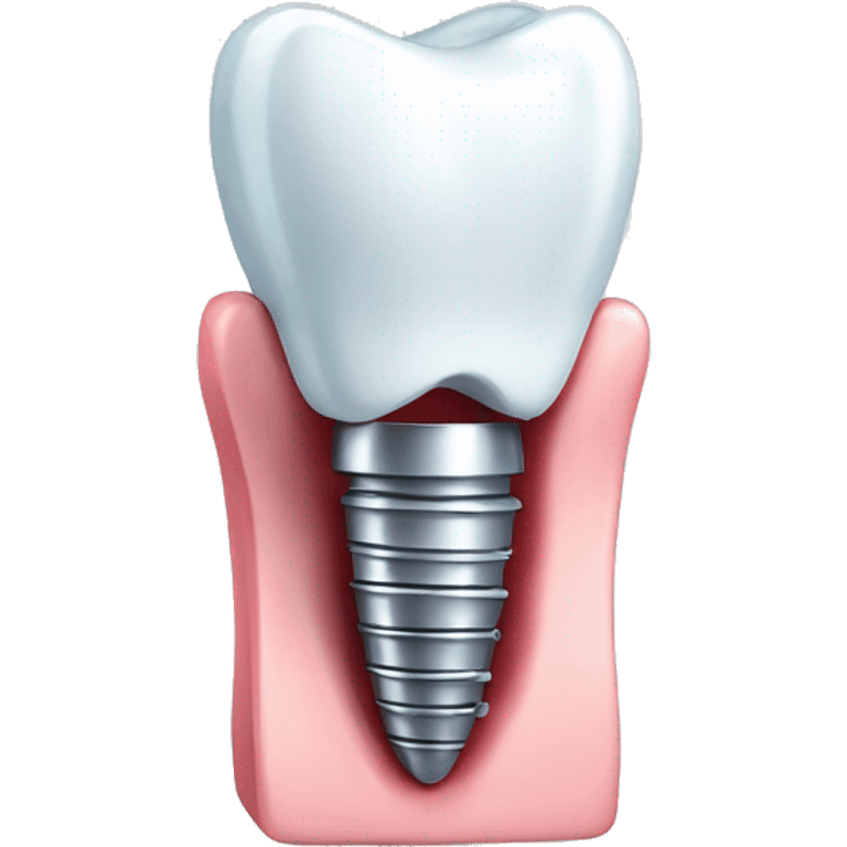 Dental implant with tooth emoji