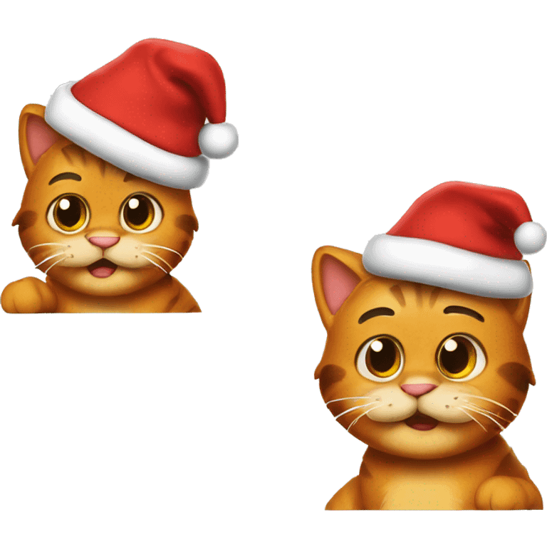 Garfield wearing Santa hat emoji