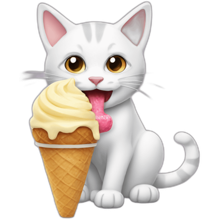 cat eating icecream emoji