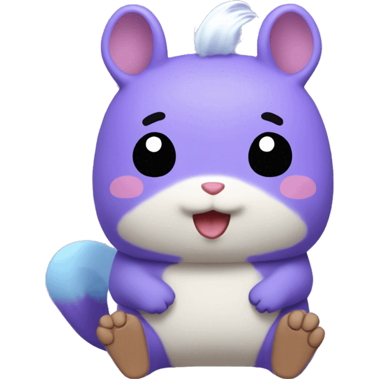 Bt21 Mang purple chipmunk-like appearance with light blue inner ears. emoji