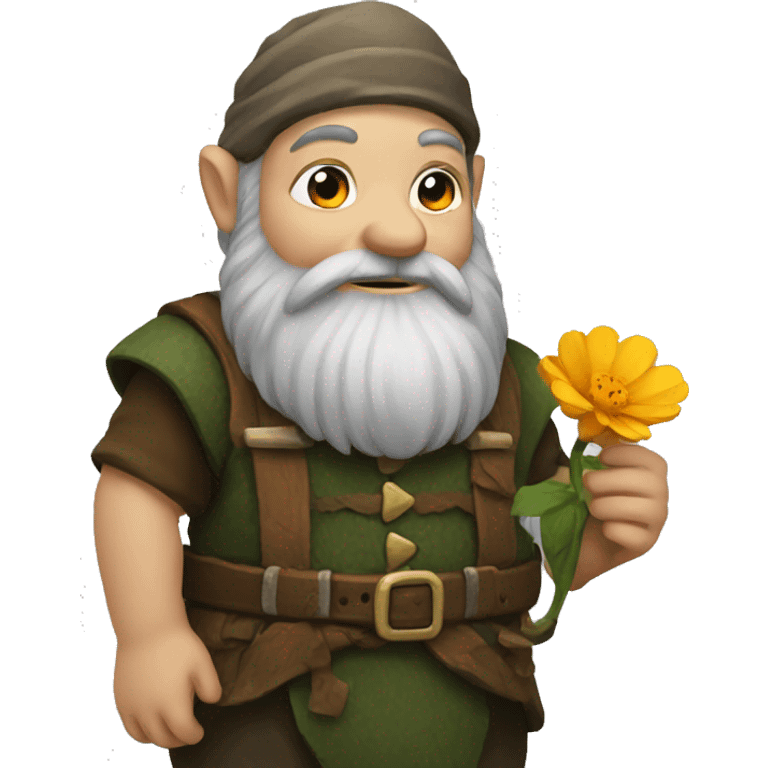 A dwarf with a flower emoji