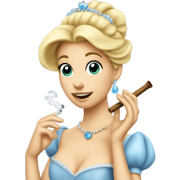 Cinderella smoking a pipe emoji